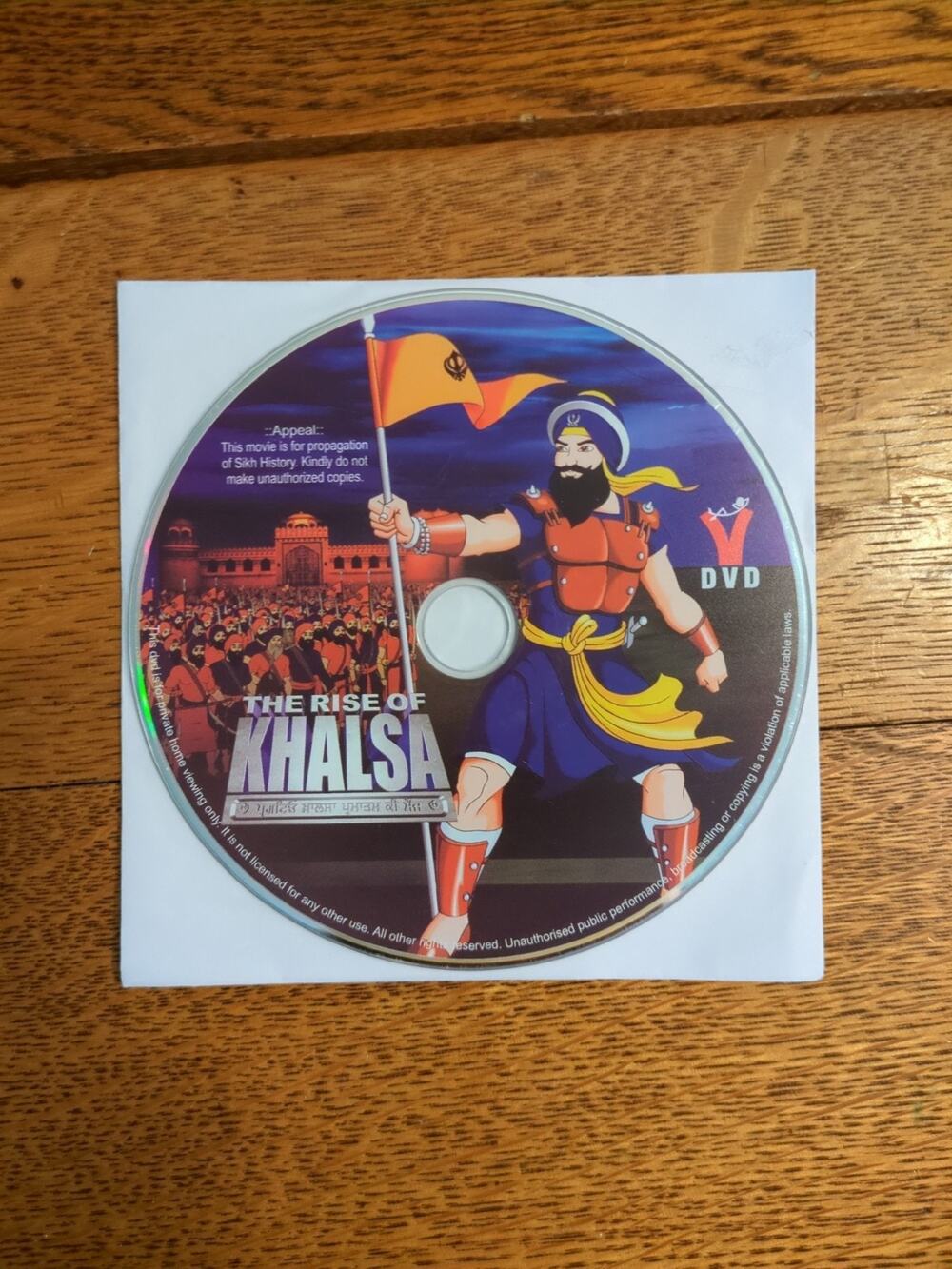 THE RISE OF KHALSA Dvd Disc Only